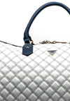 Guess Cruise Vibe Quilted Large Weekend Duffel Bag, White & Navy