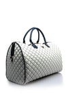 Guess Cruise Vibe Quilted Large Weekend Duffel Bag, White & Navy