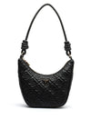 Guess Adelasia Zip Top Crescent Shoulder Bag, Black