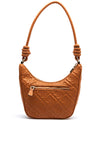 Guess Adelasia Zip Top Crescent Shoulder Bag, Tan