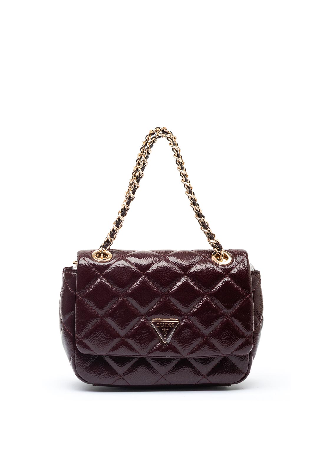 Guess Juliet Mini Quilted Crossbody Bag, Burgundy