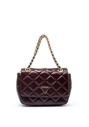 Guess Juliet Mini Quilted Crossbody Bag, Burgundy