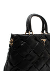 Guess Zaina Quiled Top Zip Satchel Bag, Black