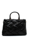 Guess Zaina Quiled Top Zip Satchel Bag, Black