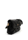 Guess Zaina Quilted Flap Over Shoulder Bag, Black