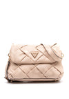 Guess Zaina Quilted Flap Over Shoulder Bag, Stone