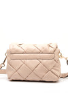 Guess Zaina Quilted Flap Over Shoulder Bag, Stone