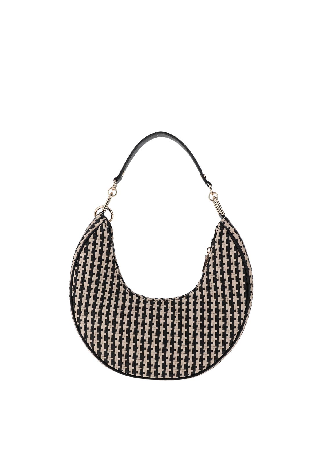 Guess Mirema Mini Woven Hobo Shoulder Bag, Black Multi