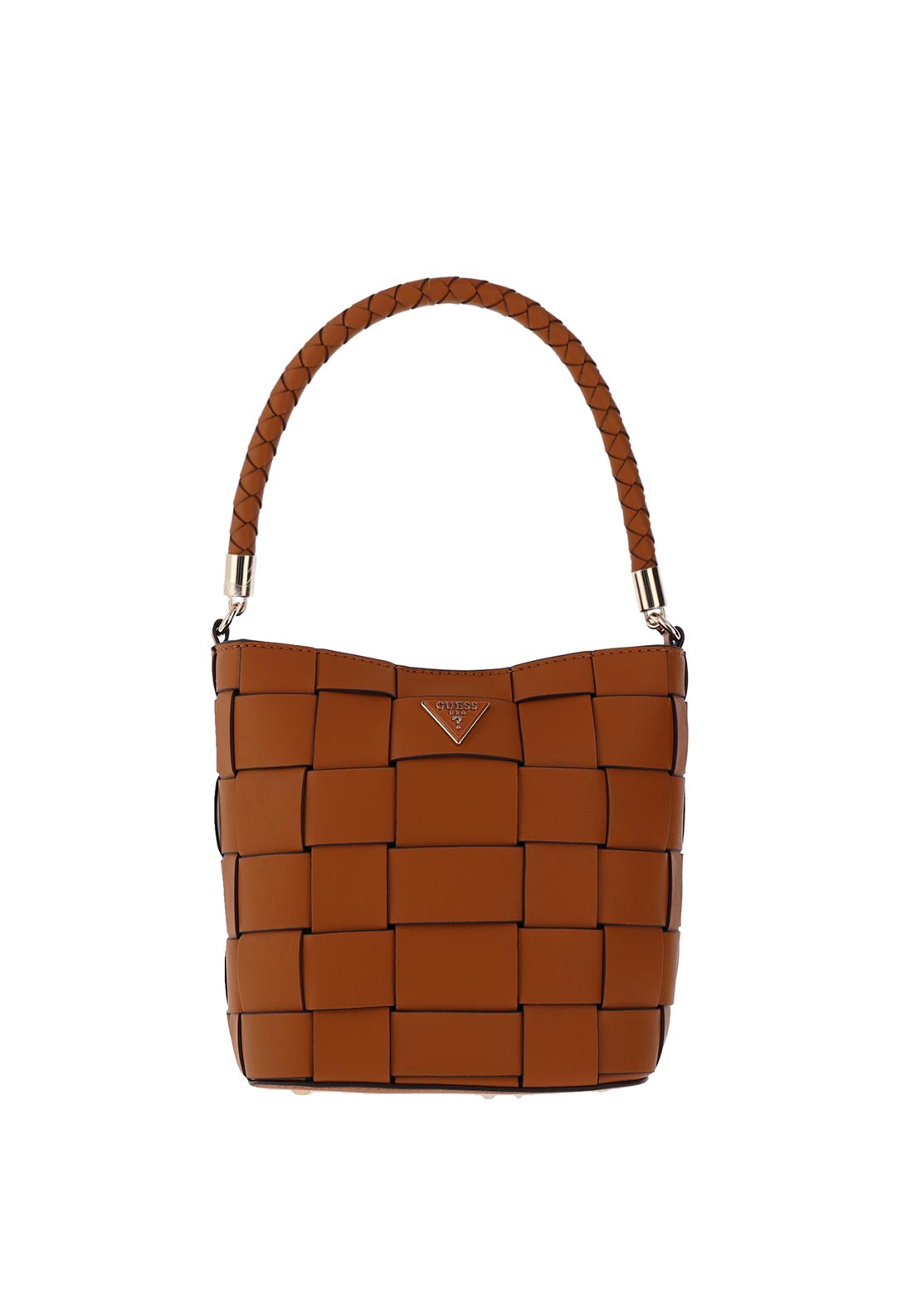 Guess Maylee Woven Bucket Bag, Tan