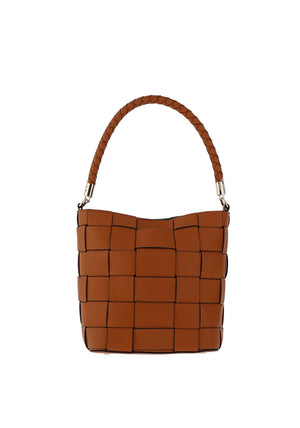 Guess Maylee Woven Bucket Bag, Tan