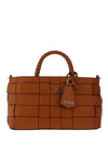 Guess Maylee Woven Girlfriend Satchel Bag, Tan
