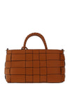 Guess Maylee Woven Girlfriend Satchel Bag, Tan