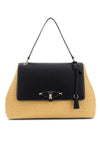 Guess Maggie Straw Large Shoulder Bag, Black