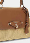 Guess Maggie Straw Medium Shoulder Bag, Caramel Brown