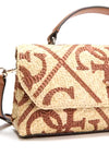 Guess Kirsten Medium Flap Over Grab Bag, Natural & Tan