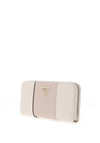Guess Laurel II Colour Block Large Wristlet Wallet, Off White & Taupe