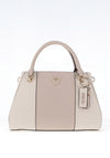 Guess Noelle II Colour Block Medium Grab Bag, Off White & Taupe