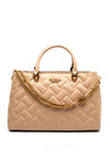 Guess Gracelynn Quilted Satchel Bag, Beige