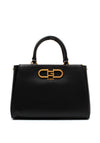 Guess Fleet Logo Smooth Satchel Bag, Black