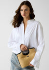 Guess Kirsten Woven Small Grab Bag, Beige