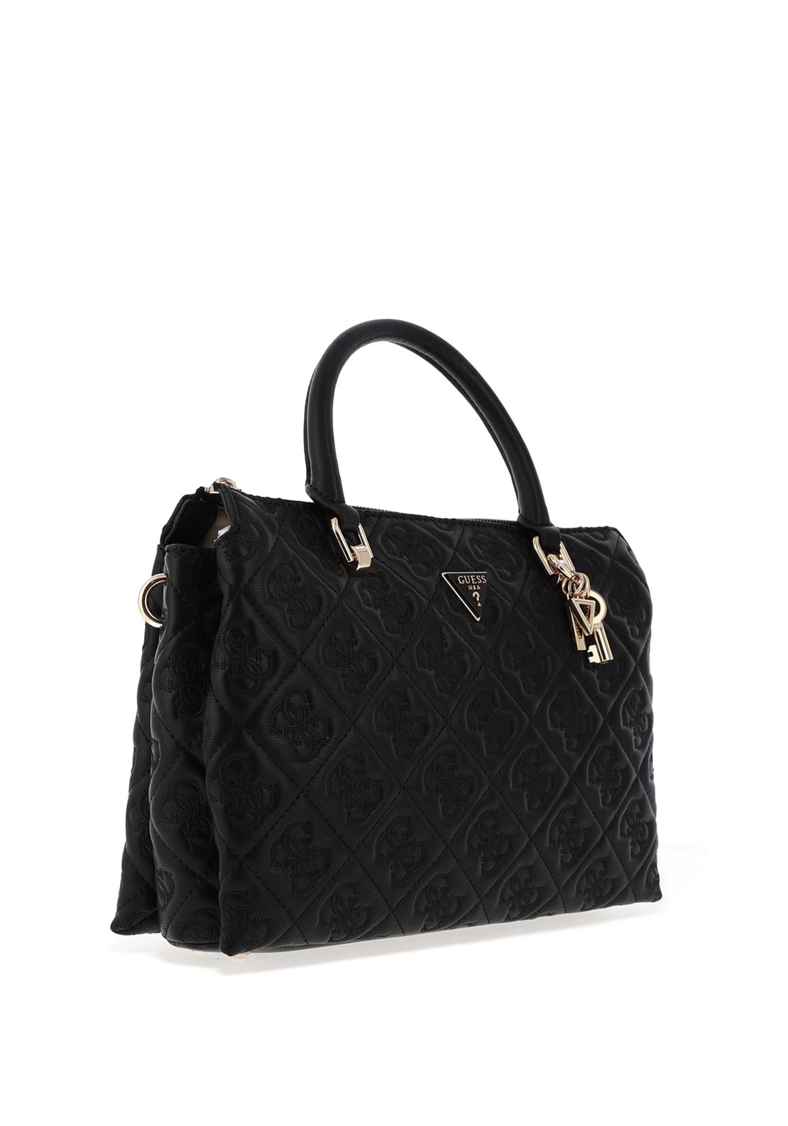 Guess Adelasia Medium Satchel Grab Bag, Black
