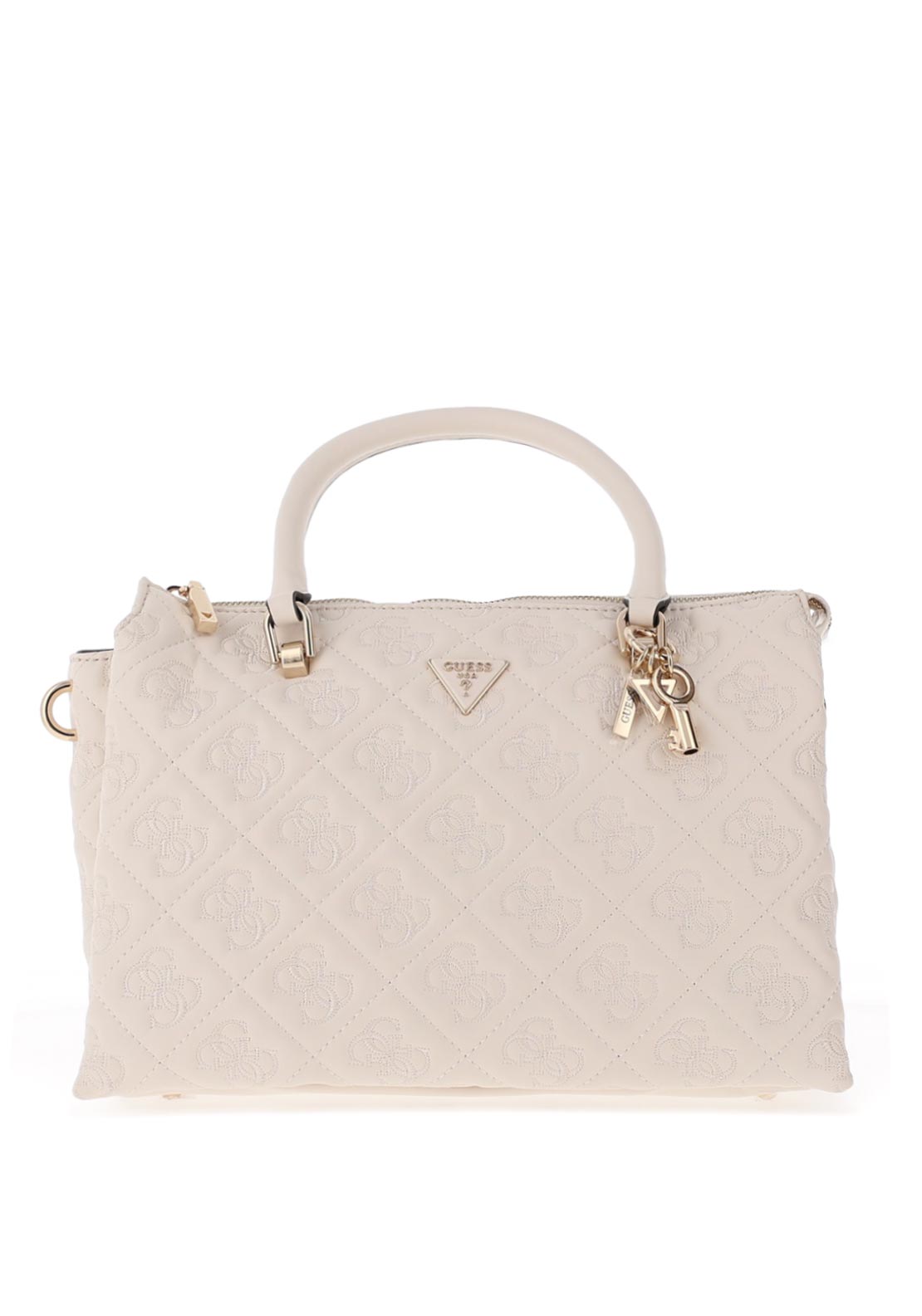 Guess Adelasia Medium Satchel Grab Bag, Off White