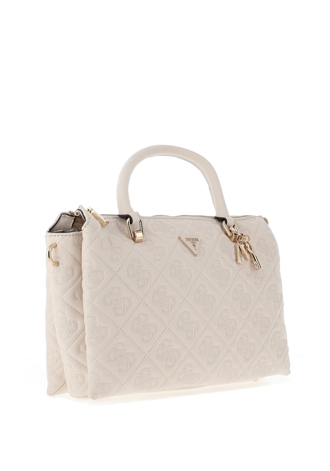 Guess Adelasia Medium Satchel Grab Bag, Off White
