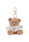 Guess Teddy Bear Small Key Chain, Brown Multi