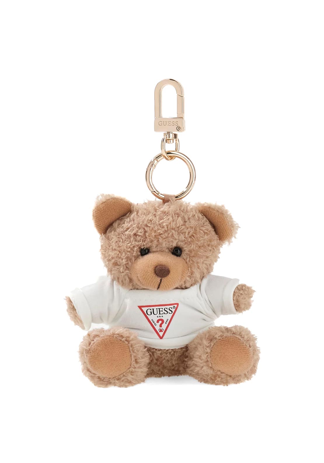 Guess Teddy Bear Small Key Chain, Brown Multi