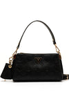 Guess Jena Embossed Peony 4G Logo Girlfriend Shoulder Bag, Black