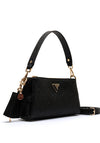 Guess Jena Embossed Peony 4G Logo Girlfriend Shoulder Bag, Black