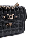 Guess Nadira Patent Quilted Mini Convertible Shoulder Bag, Black
