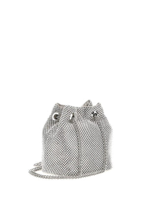 Guess Lua Rhinestone Mini Bucket Bag, Silver