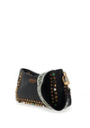Guess Radar Studded Top Zip Shoulder Bag, Black
