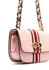 Guess Nelka Front Stripe Mini Crossbody Bag, Pale Pink