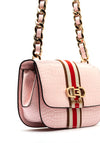 Guess Nelka Front Stripe Mini Crossbody Bag, Pale Pink