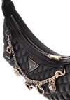 Guess Everlee Charm Detail Quilted Shoulder Bag, Black