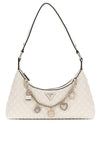 Guess Everlee Charm Detail Quilted Shoulder Bag, White