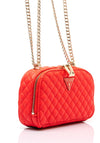 Guess Eco Rainee Quilted Mini Crossbody Bag, Coral