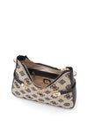Guess Loralee 4G Peony Woven Shoulder Bag, Black Logo