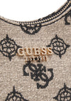 Guess Loralee 4G Peony Woven Shoulder Bag, Black Logo