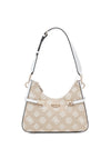 Guess Loralee 4G Peony Woven Shoulder Bag, White Logo