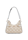 Guess Loralee 4G Peony Woven Shoulder Bag, White Logo