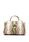 Guess Guilly Snake Print Satchel Grab Bag, Coral Multi