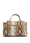 Guess Guilly Snake Print Satchel Grab Bag, Coral Multi
