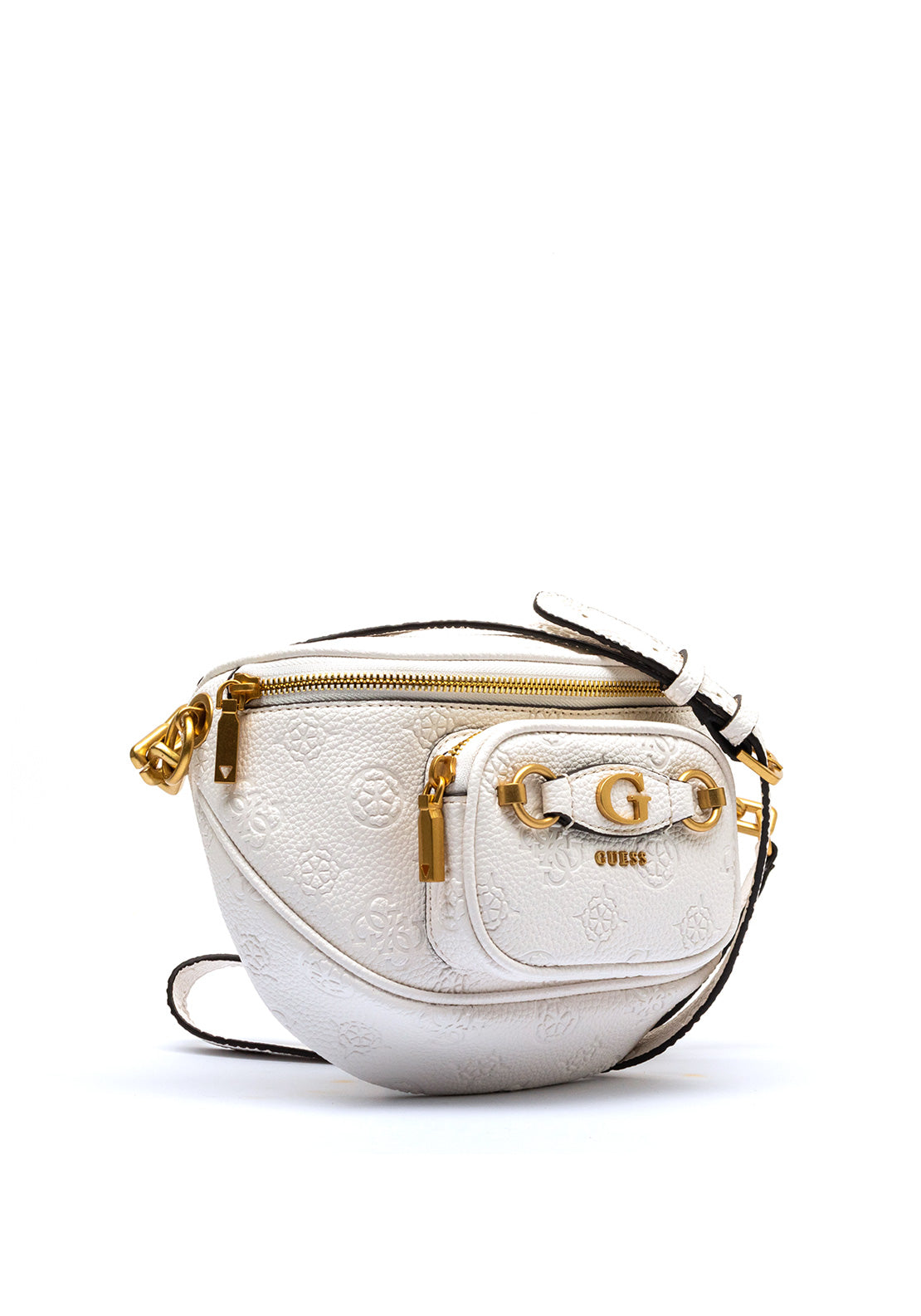 Guess Izzy Peony Mini Crossbody Bag, Stone Logo