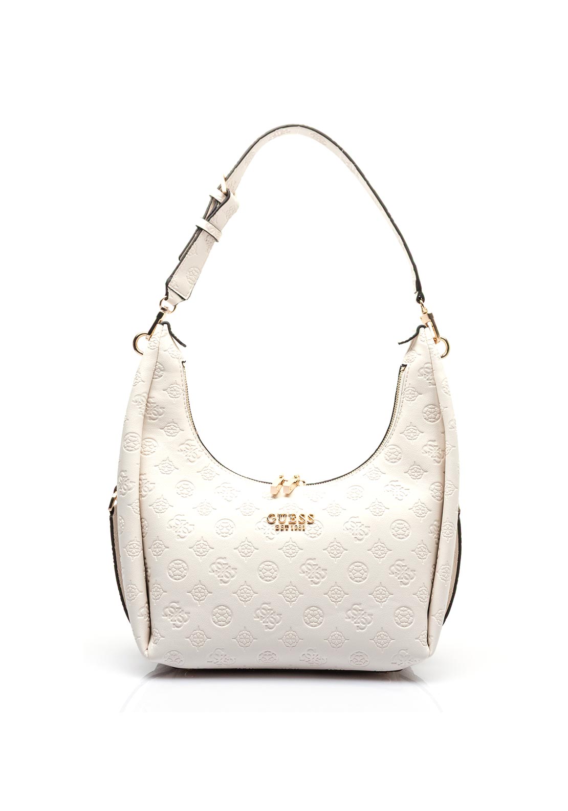 Guess Phoebe 4G Peony Printed Hobo Shoulder Bag, Off White