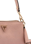 Guess Jena Embossed Peony 4G Logo Girlfriend Shoulder Bag, Pale Pink