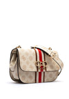 Guess Nelka Front Stripe Mini Crossbody Bag, Cream