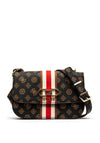 Guess Nelka Front Stripe Mini Crossbody Bag, Mocha